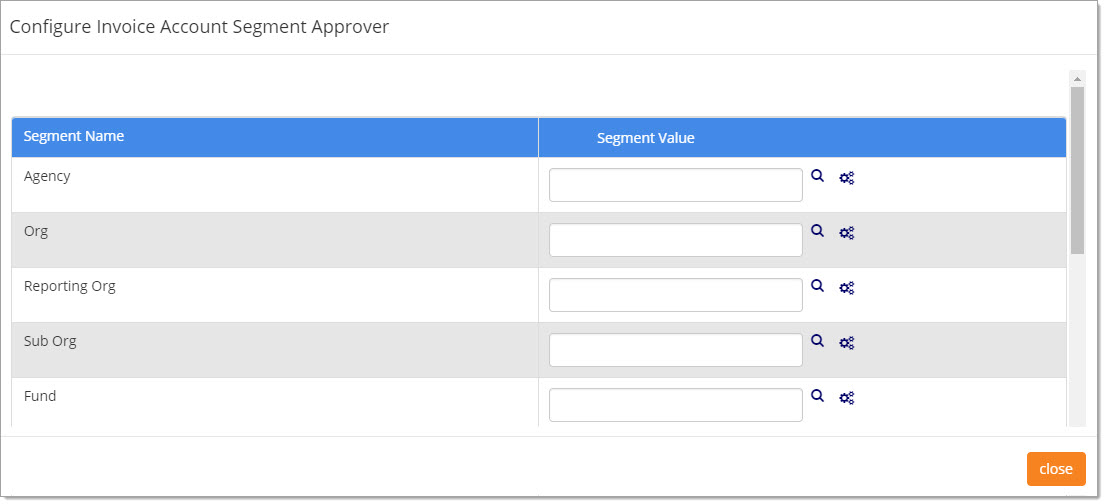 Configure Invoice Account Segement A